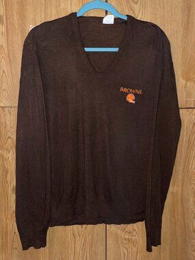 vintage cleveland browns v-neck pullover